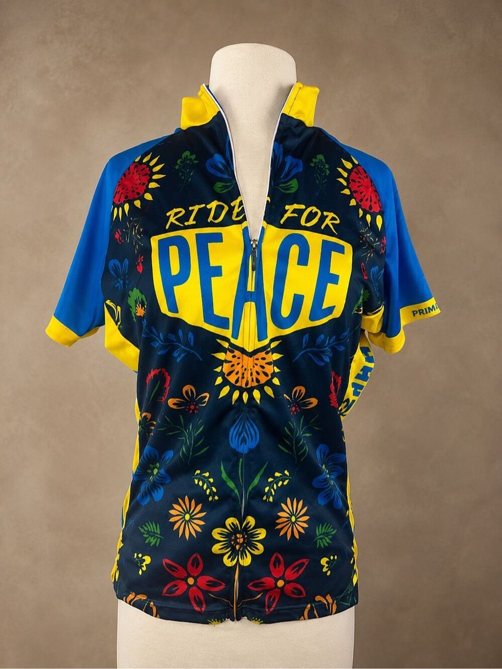 Primal Women’s XL Ride for Peace Cycling Jersey Limited Edition Ukraine Full Zip